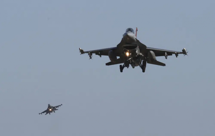 FILE - U.S. Air Force F-16 fighter jets fly over the Osan U.S. Air Base during a combined air force exercise with the United States and South Korea in Pyeongtaek, South Korea, Dec. 4, 2017. AP/RSS Photo